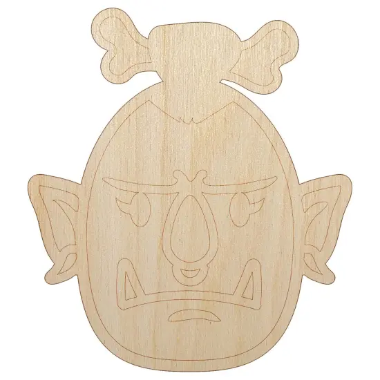 Orc Female Character Face Unfinished Wood Shape Piece Cutout for DIY Craft Projects {7}