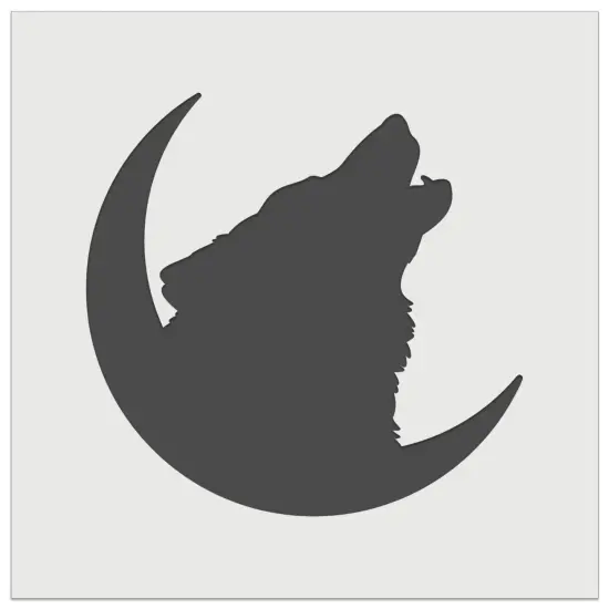 Wolf Howling Crescent Moon Wall Cookie DIY Craft Reusable Stencil {2}