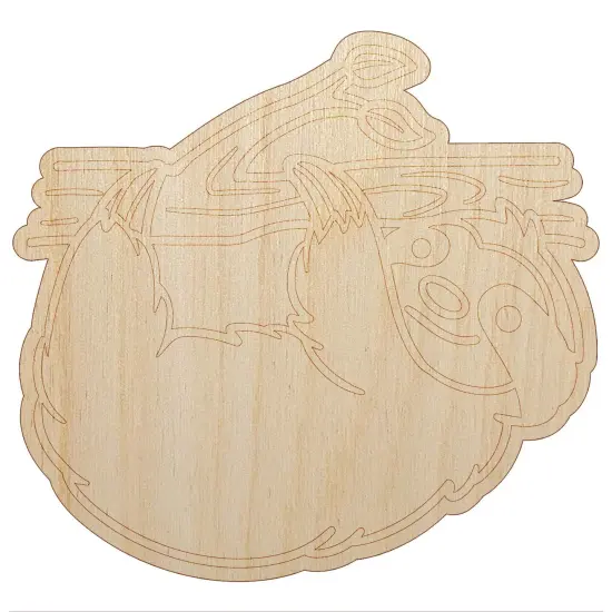 Sloth Hanging from a Branch Unfinished Wood Shape Piece Cutout for DIY Craft Projects {2}