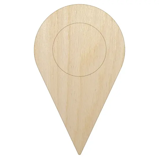 Map Location Symbol Unfinished Wood Shape Piece Cutout for DIY Craft Projects {1}