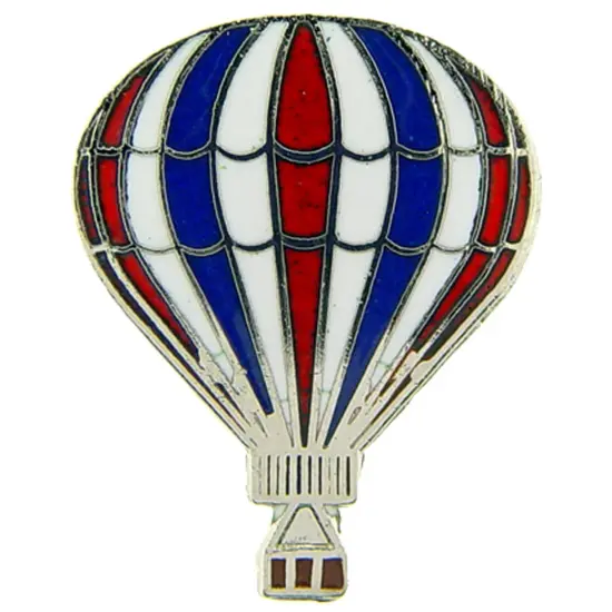 Hot Air Balloon Pin Red White & Blue 1" {1}