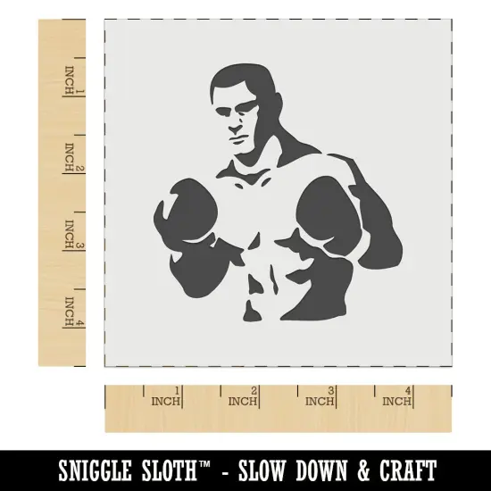 Boxer Man with Boxing Gloves Pugilist Wall Cookie DIY Craft Reusable Stencil {6}