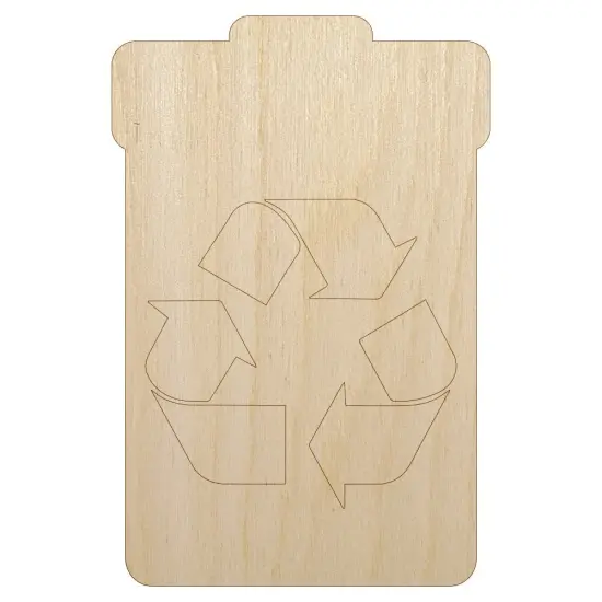 Recycle Can Solid Unfinished Wood Shape Piece Cutout for DIY Craft Projects {7}