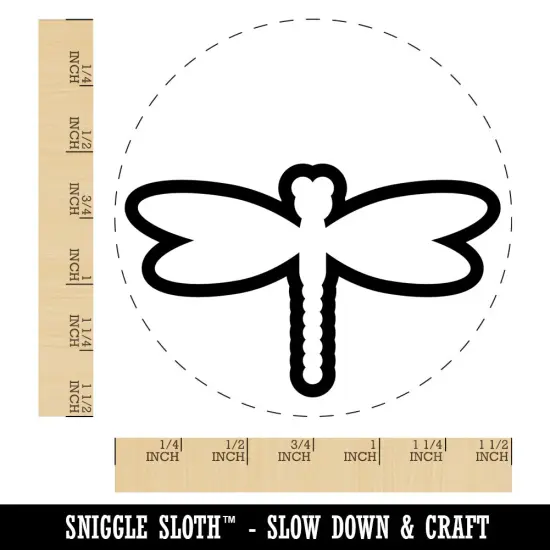 Dragonfly Outline Self-Inking Rubber Stamp for Stamping Crafting Planners Black {1}