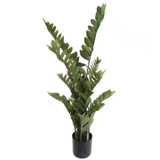 Set of 2: 43" Zamifolia Bush in Black Pot with 220 Leaves - Lifelike Greenery for Home & Office Decor, Floral Home by Artificial Flowers {1}