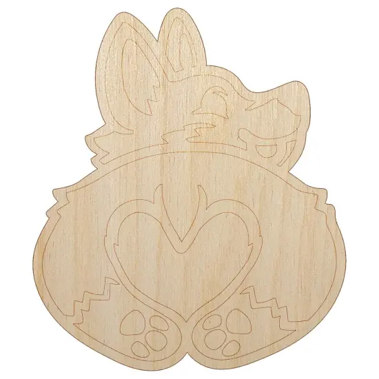 Cute Corgi with a Heart Butt Unfinished Wood Shape Piece Cutout for DIY Craft Projects {7}