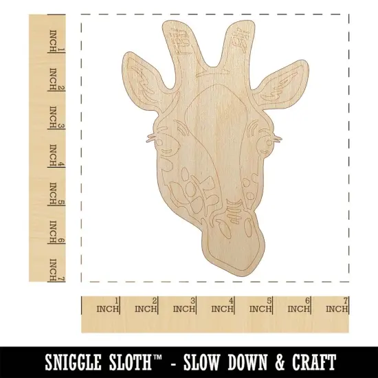 African Giraffe Head Unfinished Wood Shape Piece Cutout for DIY Craft Projects {1}