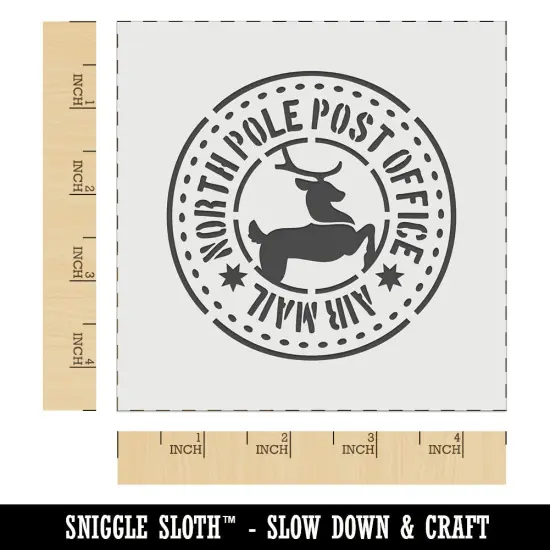 North Pole Post Office Air Mail Post Mark Christmas Reindeer Wall Cookie DIY Craft Reusable Stencil {7}
