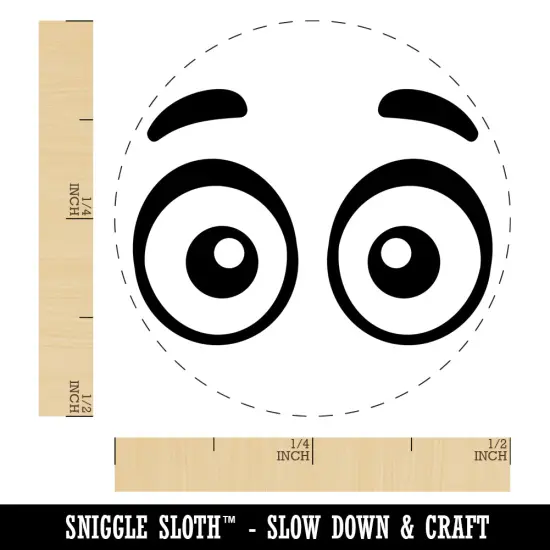 Cartoon Eyes Open Looking Forward Self-Inking Rubber Stamp for Stamping Crafting Planners Lime Green {1}