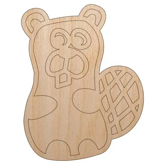 Silly Beaver Doodle Unfinished Wood Shape Piece Cutout for DIY Craft Projects {7}
