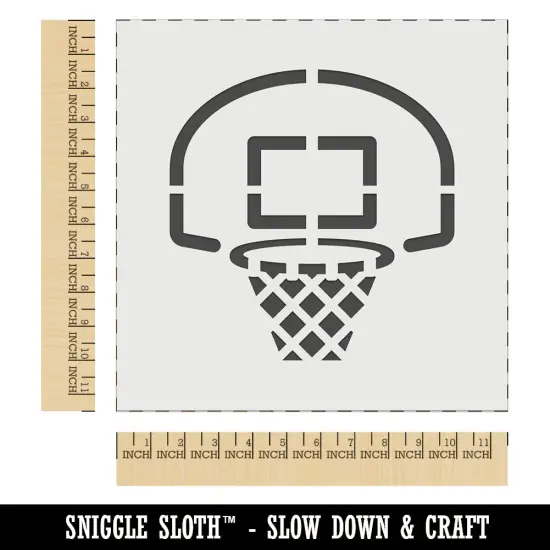 Basketball Hoop and Backboard Wall Cookie DIY Craft Reusable Stencil {1}