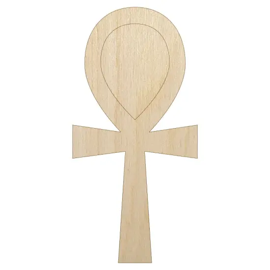 Coptic Cross Ankh Egyptian Hieroglyphic Unfinished Wood Shape Piece Cutout for DIY Craft Projects {1}