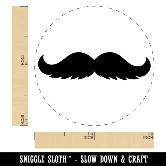 Gunslinger Mustache Moustache Silhouette Self-Inking Rubber Stamp for Stamping Crafting Planners Yellow {1}