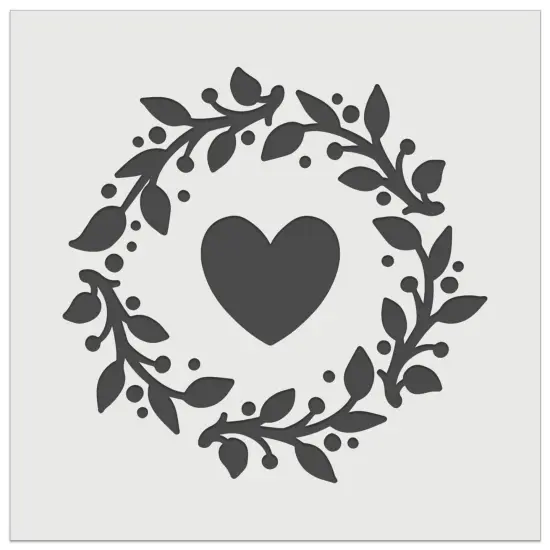 Foliage Wreath with Heart Center Wall Cookie DIY Craft Reusable Stencil {2}