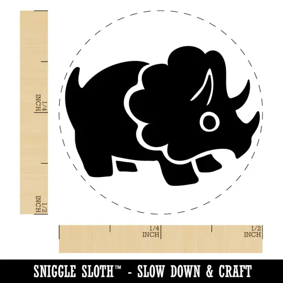 Cute Triceratops Dinosaur Self-Inking Rubber Stamp for Stamping Crafting Planners Yellow {1}