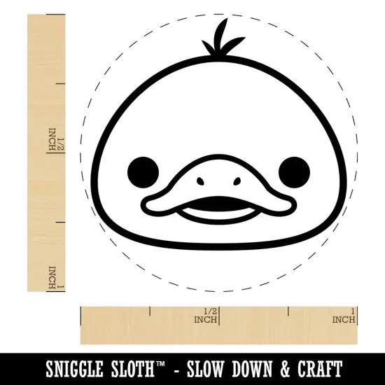 Happy Duckling Head Self-Inking Rubber Stamp for Stamping Crafting Planners Blue {1}