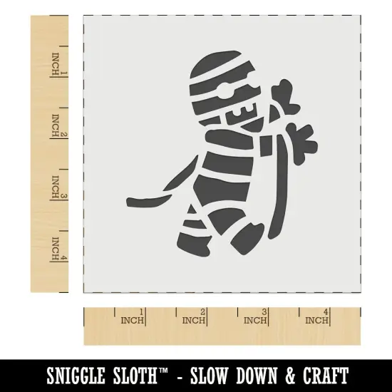 Cute Mummy Egyptian Monster Wrapped in Bandages Halloween Wall Cookie DIY Craft Reusable Stencil {7}