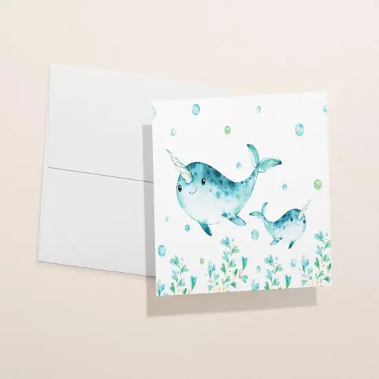 Baby Shower Assorted Note Cards | Under The Sea Nautical Baby Shower | Ocean Theme Notecards With Envelopes | 12, 24 {3}