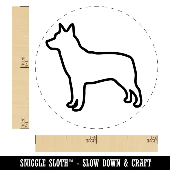 Australian Cattle Dog Outline Self-Inking Rubber Stamp for Stamping Crafting Planners Pink {1}