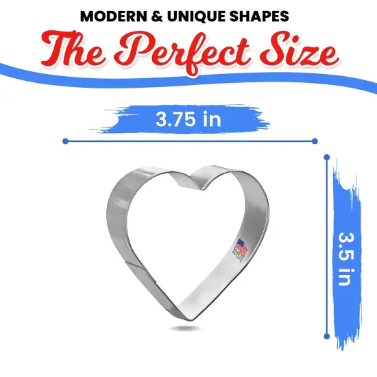 CookieCutter.Com Heart Cookie Cutter 3.75 Inch &ndash;Tin Plated Steel Cookie Cutters &ndash; Made In The USA {2}