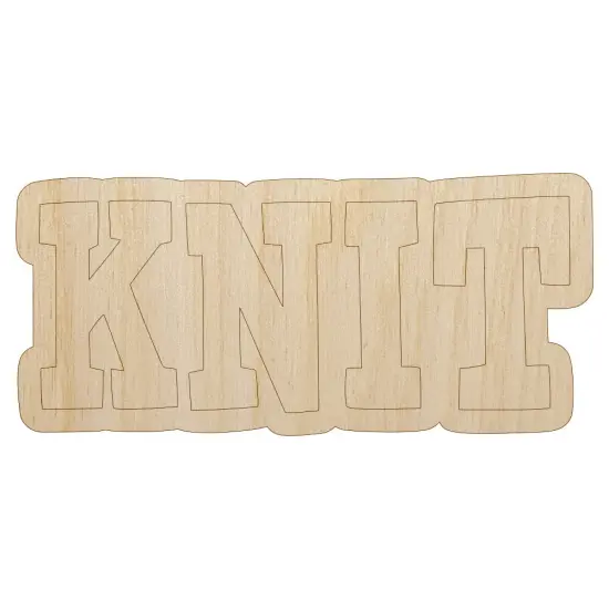Knit Fun Text Unfinished Wood Shape Piece Cutout for DIY Craft Projects {7}