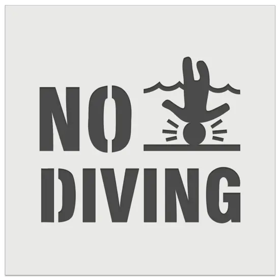 No Diving Swimming Head Injury Wall Cookie DIY Craft Reusable Stencil {7}