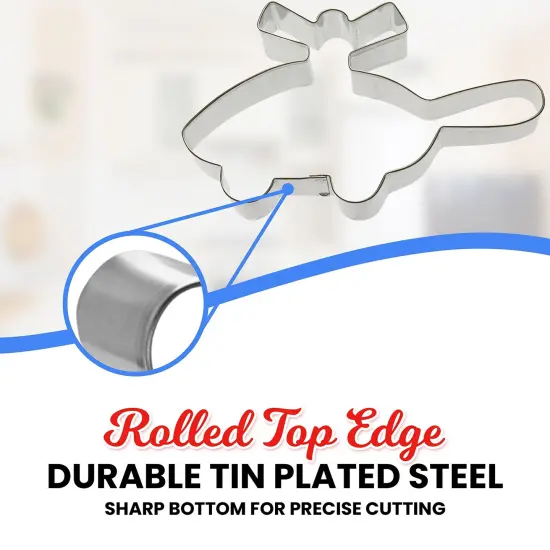 CookieCutter.Com Helicopter Cookie Cutter 5 Inch &ndash;Tin Plated Steel Cookie Cutters &ndash; Made In The USA {4}