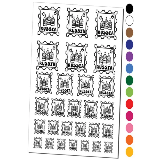 Russia Passport Travel Temporary Tattoo Water Resistant Fake Body Art Set Collection Orange {1}