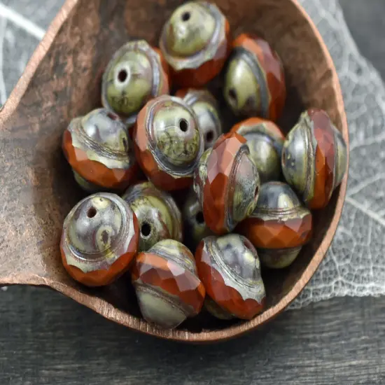 Orange Opal Picasso Saturn Beads - Choose Your Size {5}