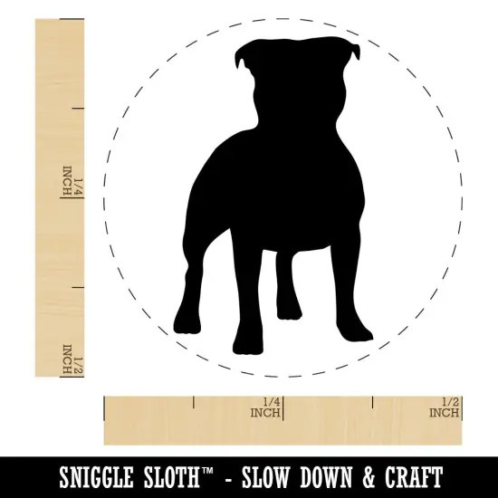 Staffordshire Bull Terrier Dog Solid Self-Inking Rubber Stamp for Stamping Crafting Planners Red {1}