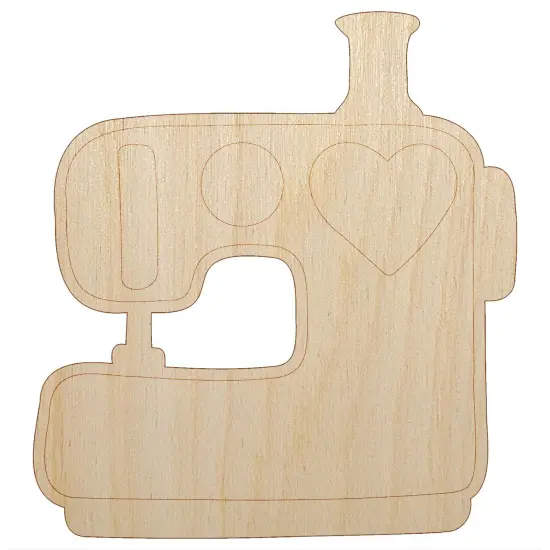 Sewing Machine with Heart Unfinished Wood Shape Piece Cutout for DIY Craft Projects {7}