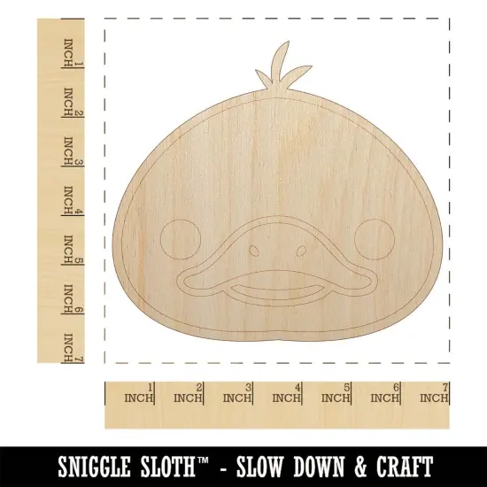 Happy Duckling Head Unfinished Wood Shape Piece Cutout for DIY Craft Projects {1}
