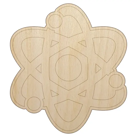 Atom Atomic Unfinished Wood Shape Piece Cutout for DIY Craft Projects {1}