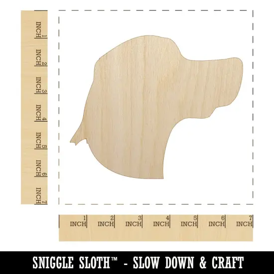 Beagle Face Profile Solid Unfinished Wood Shape Piece Cutout for DIY Craft Projects {1}