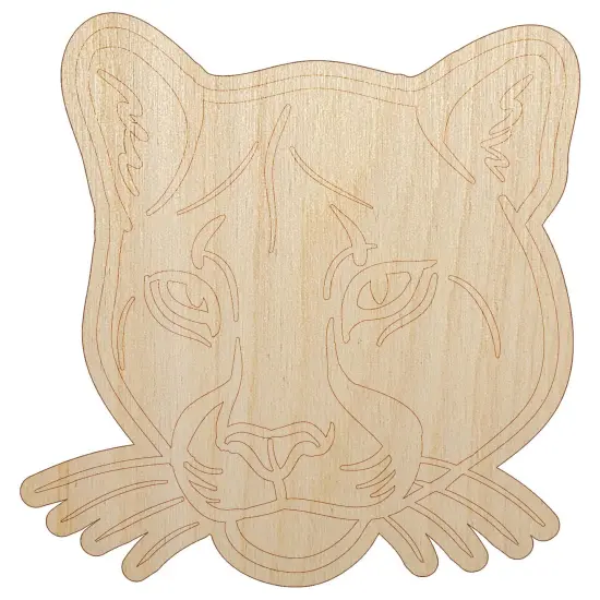 Cougar Head Mountain Lion Puma Unfinished Wood Shape Piece Cutout for DIY Craft Projects {7}