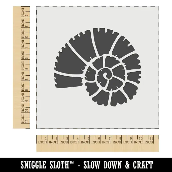 Spiral Ammonite Fossil Marine Mollusk Wall Cookie DIY Craft Reusable Stencil {1}