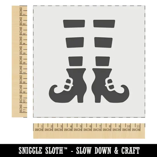 Witch Shoes Striped Stockings Halloween Wall Cookie DIY Craft Reusable Stencil {1}