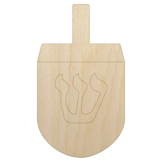 Dreidel Dreidl Jewish Hanukkah Unfinished Wood Shape Piece Cutout for DIY Craft Projects {1}
