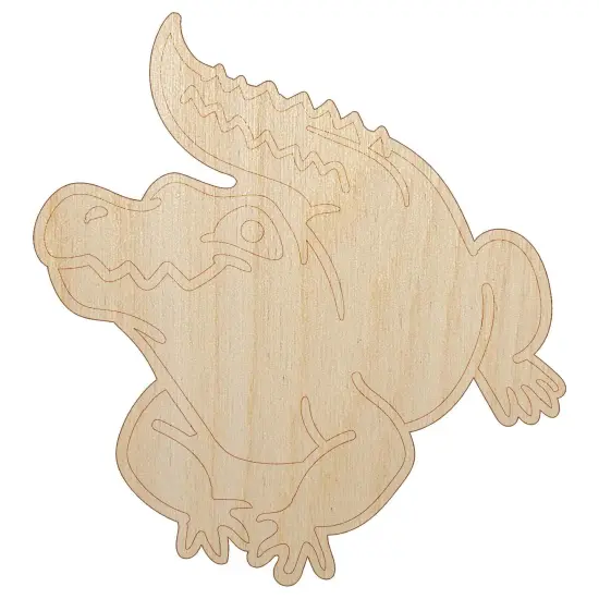 Crocodile Alligator Cute Unfinished Wood Shape Piece Cutout for DIY Craft Projects {7}