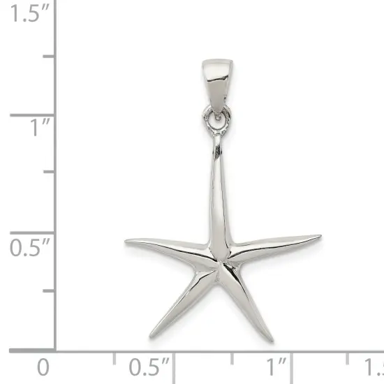 Sterling Silver Starfish Pendant Charm Sea Life Jewelry 25mm x 21mm {2}