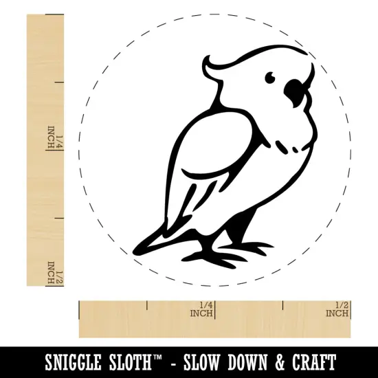 Standing Cockatoo Parrot Bird Self-Inking Rubber Stamp Ink Stamper for Stamping Crafting Planners Black {1}