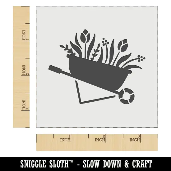 Darling Wheelbarrow Spring Summer Flowers Gardening Wall Cookie DIY Craft Reusable Stencil {6}