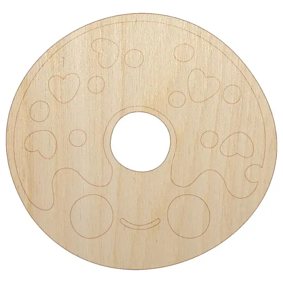 Deliciously Kawaii Chibi Donut Unfinished Wood Shape Piece Cutout for DIY Craft Projects {7}
