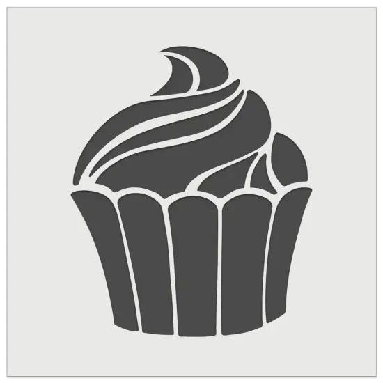 Yummy Sweet Cupcake Birthday Anniversary Celebration Wall Cookie DIY Craft Reusable Stencil {2}