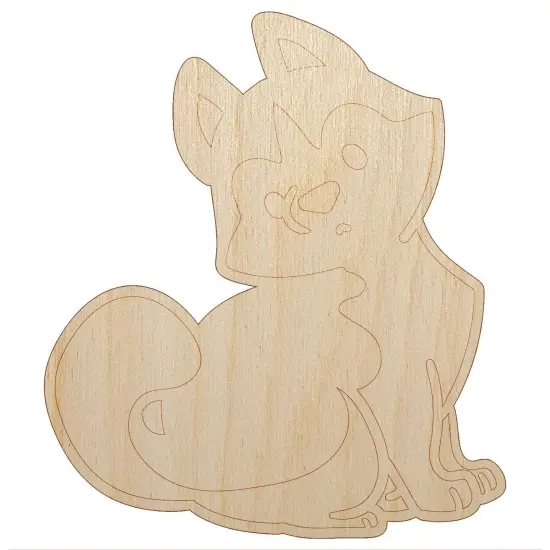 Siberian Husky Sitting Dog Unfinished Wood Shape Piece Cutout for DIY Craft Projects {7}