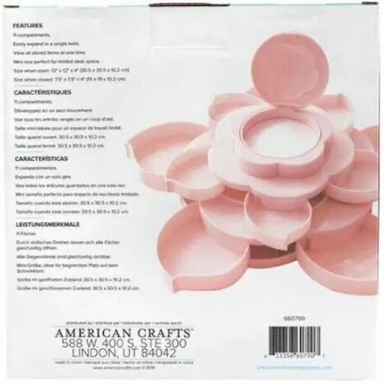 STORAGE - We R Memory Keepers - Mini BLOOM Embellishment Storage PINK 660700 {5}