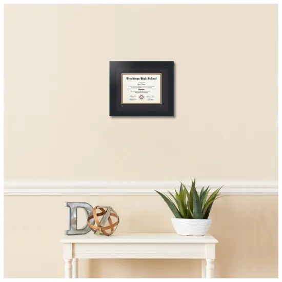 ArtToFrames 6x8 inch Diploma Frame - Framed with Black and Gold Mats, Comes with Regular Glass and Sawtooth Hanger for Wall Hanging (D-6x8) {2}