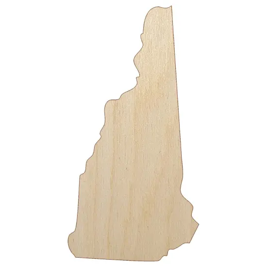 New Hampshire State Silhouette Unfinished Wood Shape Piece Cutout for DIY Craft Projects {2}