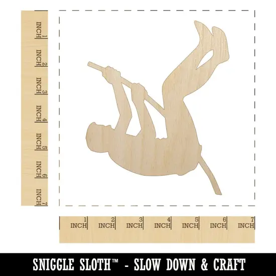 Pole Vaulter Track and Field Solid Unfinished Wood Shape Piece Cutout for DIY Craft Projects {1}