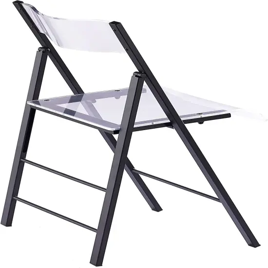 ISL Furnishings Kasper Flex Luxury Modern Folding Chairs Acrylic Lucite BLK 1 PK {3}